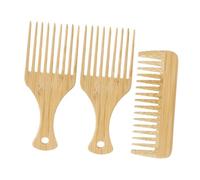FOMIYES Lot De 3 Peignes En Bois Naturels Antistatiques Pour Cheveux Bouclés Et Épais Pour Hommes Et Femmes Solution De Coiffage Et De Démêlage Beige