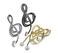 FOMIYES Lot De 3 Pinces à Cheveux Musicales Fausses Perles En Métal Argenté Noir Et Doré, Grandes Griffes Pour Femmes Amatrices De Musique, Accessoires Coiffure Quotidiens Élégants Et Raffinés