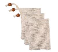 FOMIYES Lot de 3 Pochettes Exfoliantes Efficient Net - Porte- Fait Main - pour Le Nettoyage Du Corps Et Du Visage