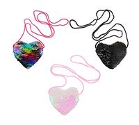 FOMIYES Lot de 3 Porte- de Cœur à Paillettes Pratique avec Cordon Paquet à Chic pour Femmes Accessoires de Mode Sorties