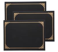 FOMIYES Lot de 3 Porte-Documents Papier Noir pour Certificats Couverture de Certificat Résistante Étui de Protection pour Diplômes pour Bureau et Rangement Décoratif