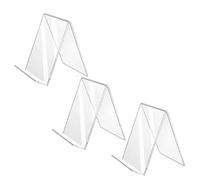 FOMIYES Lot de 3 Supports à Livres en Acrylique Transparent 100x115x130 Mm, Présentoirs de Bureau Multifonctions pour Organisation, Serrage-livres Décoratifs Adaptés la Maison,