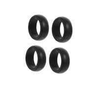FOMIYES Lot de 4 Anneaux de Sport en Silicone Noir Souple, Bagues D'exercice pour Hommes, Accessoires Gym Résistants, Utilisation Salle de Sport, Taille 10