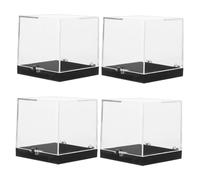 FOMIYES Lot De 4 Boîtes De Présentation Pour Spécimens Minéraux - Boîte Carrée De Collecte De Roches Vitrine En Cristal Transparent Pour Minéraux Pierres Précieuses Décoration