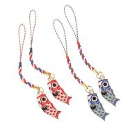 FOMIYES Lot De 4 Breloques À Suspendre Pour Téléphone Portable Porte-Clés Étui Porte- Drapeau Carpe Poisson À Corde