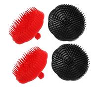 FOMIYES Lot de 4 Brosses de Massage Cuir Brosse Exfoliante Ronde en Silicone Souple Antipelliculaire Facile à Nettoyer pour Soins Capillaires Sensibles Adultes