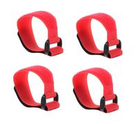 FOMIYES Lot de 4 Colliers Silencieux pour Coqs en Nylon Résistant, Réglables et Légers, Colliers Antibruit pour Volailles, Adaptés Poules, Canards et Oies, du Chant, Couleur Rouge