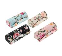 FOMIYES Lot De 4 Étuis à Rouge à Lèvres Rétro à Fleurs Compact Miroir Intégré Tissu Solide pour Femme Voyage Et Rangement Couleurs Assorties (Rouge Noir Blanc