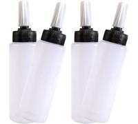 FOMIYES Lot de 4 Flacons Applicateurs Doseurs 150 Ml en Plastique Souple Blanc Embout Fin Gradué Bouteille Vide Rechargeable pour Coloration Capillaire Salon Coiffure et Usage Maison