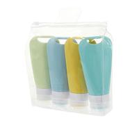 FOMIYES Lot De 4 Flacons Distributeurs De Lotion De Voyage Portables En Silicone Pour Produits De Toilette Flacons De Shampoing Compressibles Anti-fuites Pour Les Voyages Daffaires