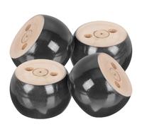 FOMIYES Lot de 4 Pieds de Meuble Ronds en Bois Massif 5x8 Cm Couleur Noire Pieds de Canapé et Commode Compatibles Rechange pour Meubles et Rangement Cubique Solide et Stable pour