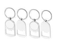 FOMIYES Lot de 4 Porte-Clés Ouvre-Bouteilles en Métal Plats et Résistants à L'Usure Compatibles Sublimation Accessoires Portables pour Bière Clés Multifonctions pour Bar et Voyage