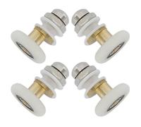 FOMIYES Lot de 4 Roulettes pour Porte Verre 25 Mm, Poulies de Remplacement pour Rails de Porte Coulissante, Matériel Robuste Compatible Salle de Bain, Glissières Solide et Silencieuses