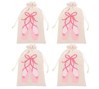 FOMIYES Lot de 4 Sacs de Danse à Cordon Coulissant : Sac à Chaussures de Ballet, Pochette de Rangement Portable pour Chaussures de Danse, Costumes, Accessoires de Spectacle