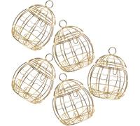 FOMIYES Lot de 5 Boîtes à Dragées en Fer Creux Forme Cage à Oiseaux, Décoration Mariage, Boîte Métallique pour Bonbons, Coffret Présent Festif, Finition Lisse et Sûre, 5 Pièces