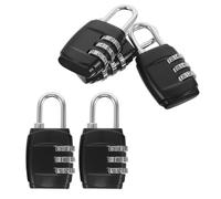 FOMIYES Lot de 5 Cadenas à Code 3 Chiffres pour Bagages et Casiers de Salle de Sport Mini Cadenas de Voyage Noir sans Clé Résistant pour Valises Coffres et Rangements Extérieurs