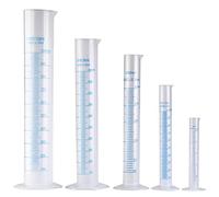 FOMIYES Lot de 5 cylindres doseurs en plastique - 50 ml/100 ml/250 ml/500 ml/1000 ml - Cylindre de sécurité pour laboratoire