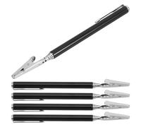 FOMIYES Lot de 5 Pinces Rétractables Porte-Badge en Acier Inoxydable Noir Clips pour Badge d'Identification Porte-Badge Élève et Infirmière Support Polyvalent pour Bureau et