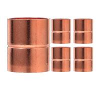 FOMIYES Lot de 5 Raccords Droits en Cuivre Pur 19 MM X 1 MM, avec Butée de Tube Roulée, pour Tuyaux de Chauffage, Ventilation et Climatisation - Kit de Soudure de Cuivre Industriel,