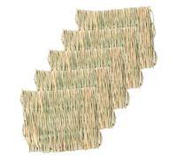 FOMIYES Lot de 5 Tapis en Paille de Lapin Petit, Tapis Respirant et Rafraîchissant pour Petits Animaux, Nid Douillet pour Hamster, Lapin et Cochon D’Inde, Taille Petite, Usage Quatre