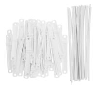 FOMIYES Lot de 50 Attaches Parisiennes en Plastique Blanc à 2 Trous pour Documents Perforés, Pinces de Reliure Réutilisables pour Classeurs à Feuilles Mobiles, Accessoires de Bureau