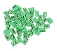 FOMIYES Lot de 50 Borniers à Vis 3 Broches pour Circuits Imprimés Connecteurs Électriques Verts Bornier Pcb Pratique pour Câblage Fiable et Rapide en Électronique