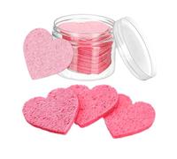 FOMIYES Lot De 50 Éponges Démaquillantes En Cellulose Naturelle Pour Visage En Forme De Cœur Pour Un Nettoyage En Et Une Routine De Soins
