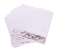 FOMIYES Lot de 50 Serviettes à Cocktail Jetables Triple Épaisseur pour Réceptions et Mariages, Couleur Or Rose, Feuilles Repassées, Usage Hygiénique