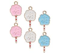 FOMIYES Lot de 6 Breloques Alliage Colorées DIY pour Fabrication Bijoux, Pendentifs Guimauve Rose Bleu Blanc, Charms Délicats pour Boucles D’oreilles et Colliers, Accessoires Créatifs