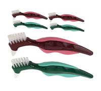 FOMIYES Lot de 6 brosses à dents pour prothèses dentaires : ensemble de brosses pour prothèses dentaires, double tête, nettoyage buccal, massage, soins des gencives pour personnes âgées