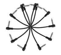 FOMIYES Lot de 6 Câbles de Guitare 6,35 Mm Noirs, Câbles Patch pour Pédale D'effets, Accessoires pour Guitare Électrique, Transmission Audio Stable, Connecteurs sans Oxygène, Usage Scène