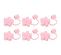 FOMIYES Lot de 6 Embouts de Paille en Silicone Réutilisables, Bouchons Anti-poussière de Fleur, Petites Couvertures Légères et Décoratives, Adaptées aux Pailles Réutilisables pour Usage