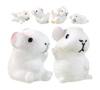 FOMIYES Lot de 6 Figurines Miniatures de Cochons D’Inde en Résine, Décoration Micro-Paysage Maison Miniature, Accessoires Décoratifs Animaux pour Jardin et Bureau, Modèles Compacts