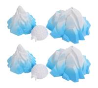 FOMIYES Lot de 6 Miniatures D’Icebergs Réalistes en PVC et Mousse, Décor D’Aquarium Thème Arctique 4 Montagnes Enneigées et 2 Igloos, Accessoires Paysagers pour Aquarium et Terrarium,