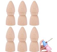 FOMIYES Lot de 6 Nains de Jardin en Bois Brut - Figurines - pour projets d'art et d'artisanat - Beige