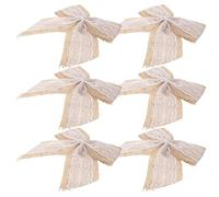 FOMIYES Lot de 6 Nœuds Décoratifs en Dentelle de Jute Grands Nœuds Rustiques en Lin Naturel pour Emballage Présent Décoration DIY Polyvalente pour Mariage Fête et Noël Accessoires