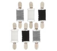 FOMIYES Lot de 6 Pinces à Ourlet Élastiques pour Femme - Maintien Anti-Glissement pour Robes Cardigans et Pulls - Couleurs Blanc Noir Gris - Réglables pour Ajuster la Taille - Bureau