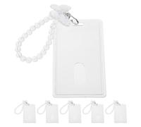 FOMIYES Lot de 6 Porte-Cartes Photo Transparent en PVC 105 X 65 CM Double Face Coulissant Porte-Clés Pratique Protection Rigide pour Cartes D’Identité Badges et Cartes