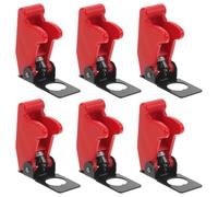 FOMIYES Lot de 6 Protections d'Interrupteur à Bascule 12 MM Couvercles de Plaque Rouges Étanches et Anti-Poussière Accessoires Solide pour Protection les Contacts Accidentels Usage