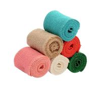 FOMIYES Lot de 6 Rubans de Jute Naturels 2 M Tissu de Lin pour Décoration Mariage et Fête Matériel de Couture DIY Couleurs Assorties Ruban de Lin Écologique et Réutilisable