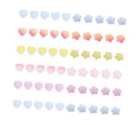 FOMIYES Lot De 60 Tranches De Nail Art Décorations Cœur Étoile En Caoutchouc Souple Pour Nail Art Diy Accessoires Polyvalents Aimants Réfrigérateur Et Décoration Coque Téléphone