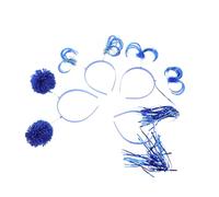 FOMIYES Lot de 8 Bandeaux à Paillettes Bleu Foncé Pompons Serrage-Têtes Festifs pour Queue de Cheval Accessoires de Coiffure Légers et Confortables pour Fêtes d'Anniversaire et