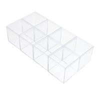 FOMIYES Lot de 8 Boîtes de Rangement pour Bijoux Transparentes en Acrylique 55 CM avec Couvercles Cubes Carrés Empilables pour Organisation Présents et Présentation Plastique Solide