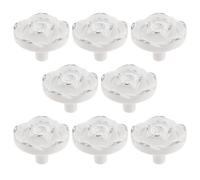 FOMIYES Lot de 8 Boutons de Meuble Vintage Style Rose, Finition Laquée Ivoire Bord Argenté, Bouton Mon Trou 35 Mm, Poignées Décoratives pour Porte, Tiroir et Placard, Cuisine et Chambre