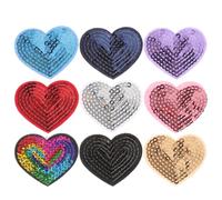 FOMIYES Lot de 9 Écussons Autocollants de Cœur à Paillettes Patchs Thermocollants pour Vêtements Jeans et Paquet à Dos Accessoires DIY Décoratifs et Réparateurs Coloris Multicolore