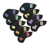 FOMIYES Lot de 9 Housses de Protection pour Clubs de Golf en Polyuréthane Élastique, Couvre-Clubs Numériques Colorés Résistants à l'usure, Taille Standard, Protection Respirante
