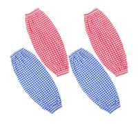 FOMIYES Manchons de Bras Réutilisables à Carreaux Bleus et Rouges, 2 Paires, Surmanches Imperméables à L’huile, Lavables et Élastiques, Accessoires Multifonctions Cuisine et Bureau,