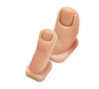FOMIYES Mannequin D'entraînement Ongle Doigt en Silicone Pur 2 Pièces Taille Standard pour Nail Art Pédicure Pratique Professionnelle Réaliste et Flexible