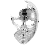 FOMIYES Masque de Fête Intégral en Plastique Argenté Léger Design Disco Éclatant pour Carnaval, Bal Masqué et Événements Rave pour Adultes et Femmes