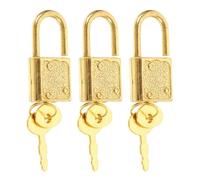 FOMIYES Mini Cadenas Dorés Lot de 3 pour Coffre au Trésor Pirate, Accessoires Jeu Clés, Métal Résistant, Sécurité et Décoration pour Boîte en Bois Garçon et Filles